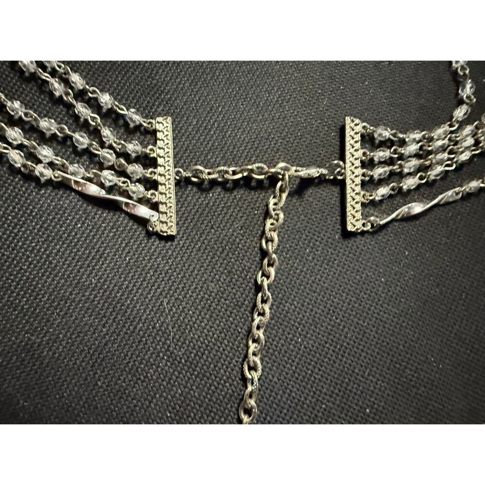 Handmade 5 Layer Vintage Crystal Statement Necklace OOAK - Picture 4 of 4